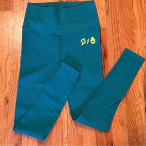 Spiritual Gangster Peloton Kendall Toole Teal Leggings Small